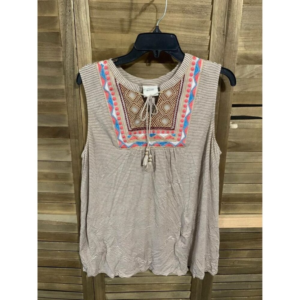 Knox Rose Multicolor Embroidered Sleeveless Top